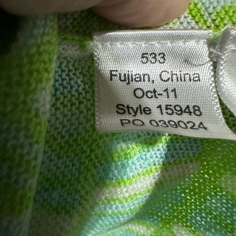 Lilly Pulitzer Green Tropical Sheer Long Sleeve Sweater Women’s Sz Small Beach - Picture 5 of 5